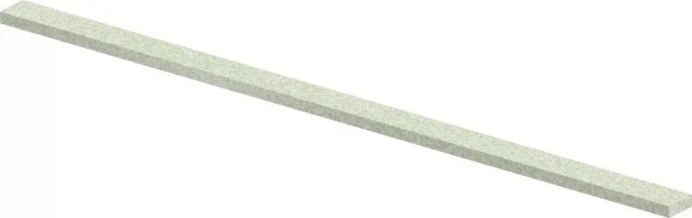 Lange, schmale Verstärkung aus einem grauen Material, das in einer geraden Form präsentiert wird. Anwendungsbereich unklar, könnte Teil eines Bau- oder Renovierungsprojekts von Uponor sein.